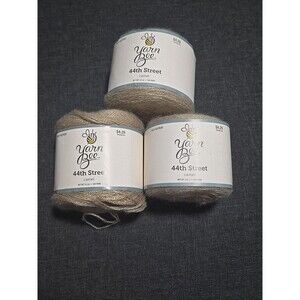 Lot Of 3 Yarn Bee 44th Street Yarn Acrylic 3.5 oz Each  Camel